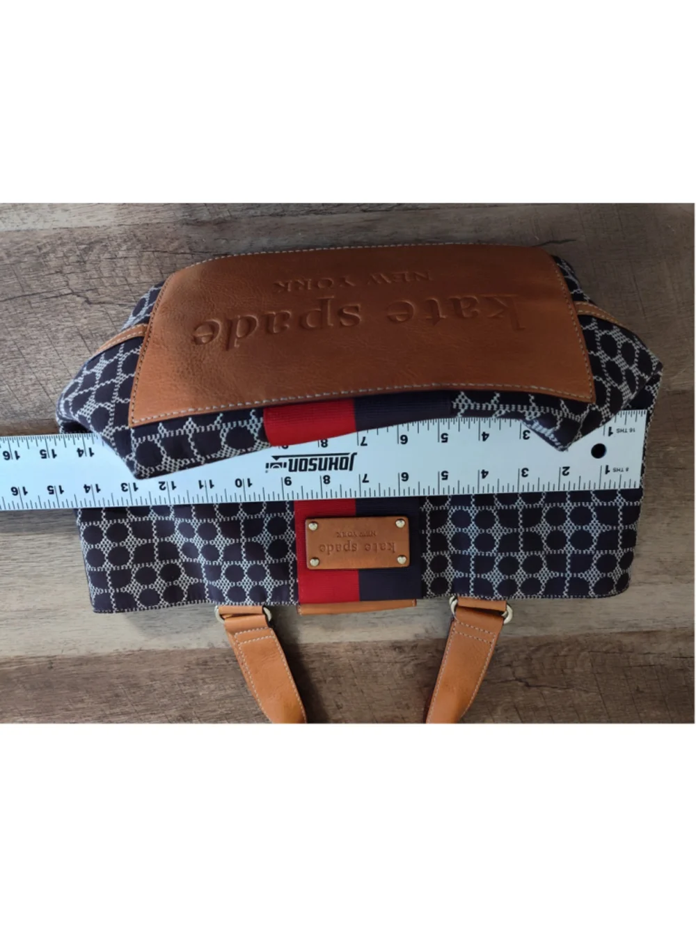 Women's Kate Spade Tote Bag Black and Red Patterned